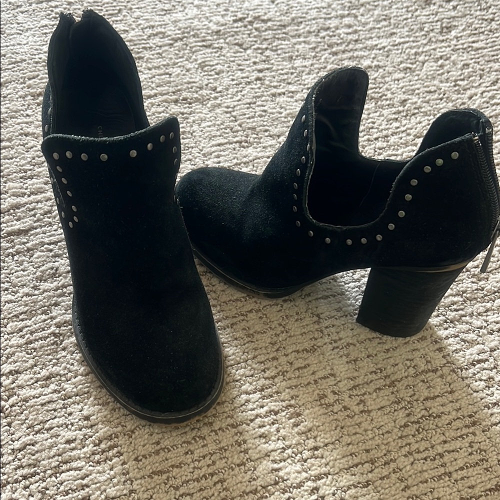 Women's Black Suede Ankle Boots